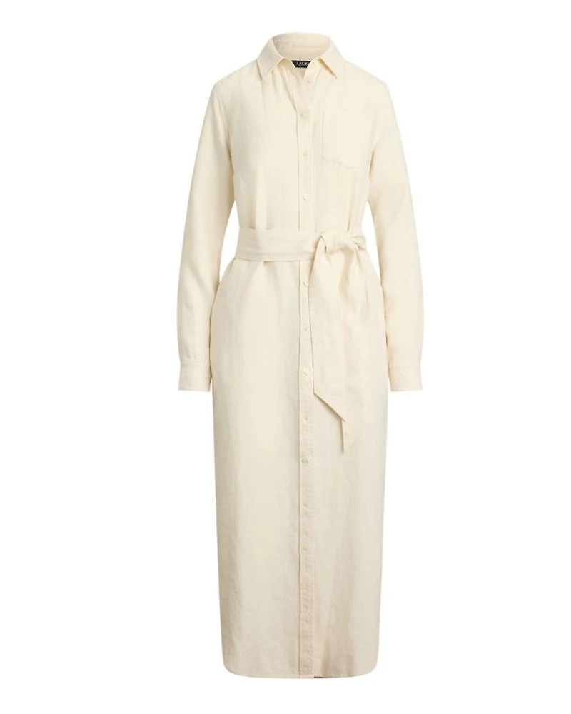 Belted Linen Shirtdress