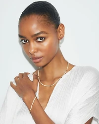 Kira Double T & Imitation Pearl Flex Bracelet