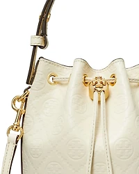 T Monogram Leather Mini Bucket Bag