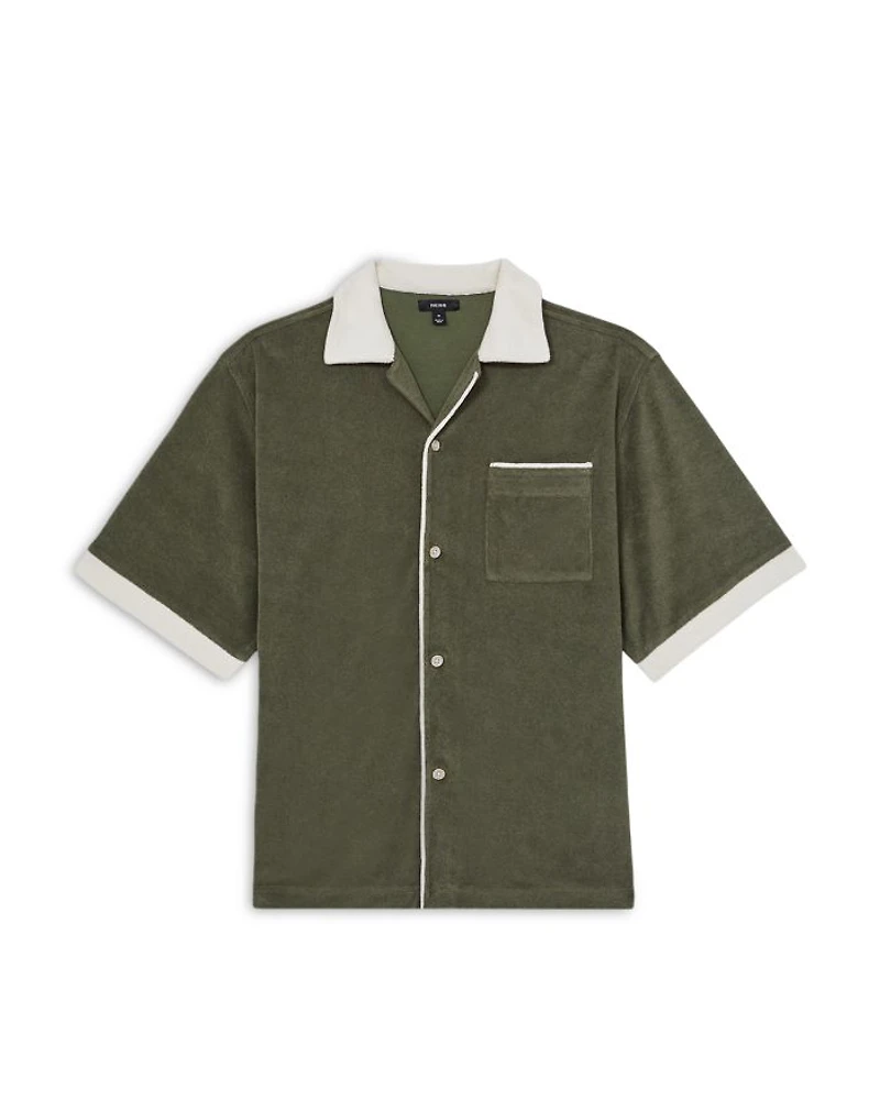 Terry Contrast Trim Camp Shirt