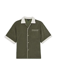 Terry Contrast Trim Camp Shirt