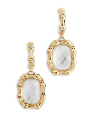 Crystal Bamboo Drop Earrings