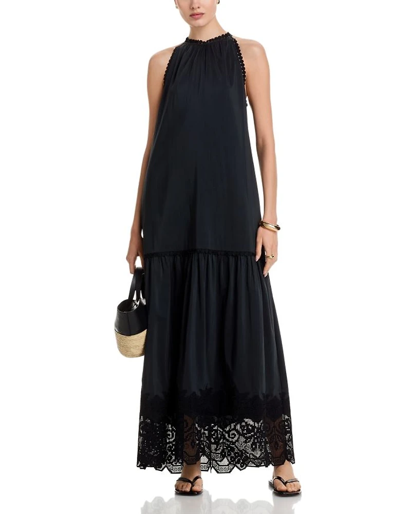 Teri Lace Trim Maxi Dress