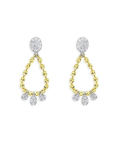 Meira T 14K Gold Diamond Barrel Chain Loop Earrings