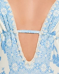 Whipstitch Trim One Piece Swimsuit