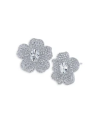 Pavé Flower Button Earrings