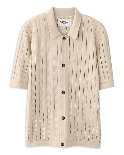 Corridor Short Sleeve Ladder Knit Cardigan