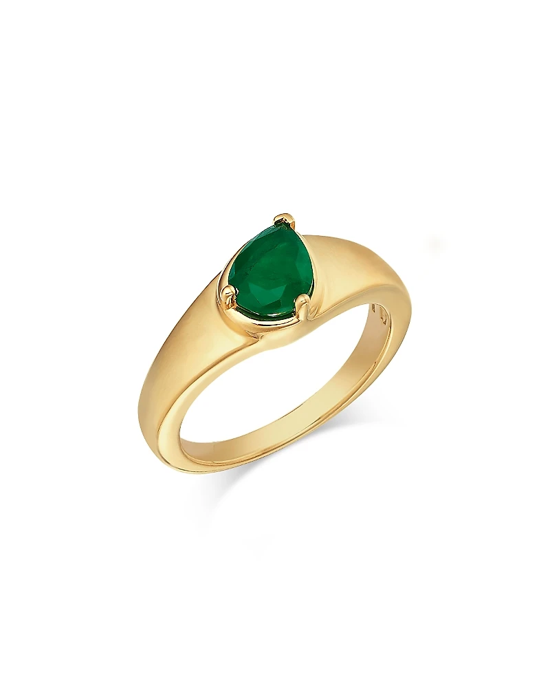 Bloomingdale's Fine Collection Emerald Pear Shaped Solitaire Ring