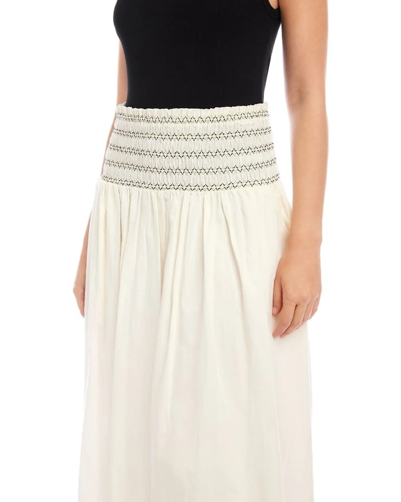 Elsa Smocked Waist Midi Skirt
