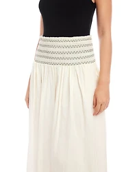 Elsa Smocked Waist Midi Skirt