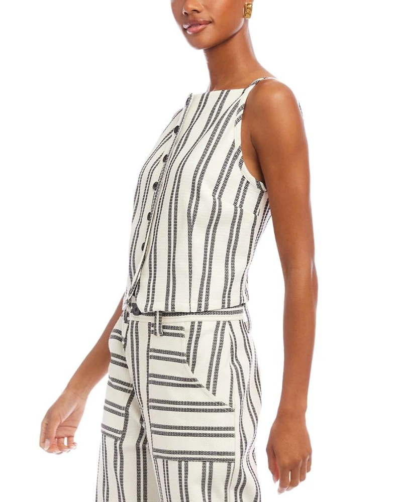 Elis Sleeveless Button Front Top