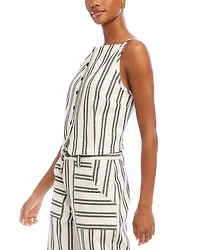 Elis Sleeveless Button Front Top