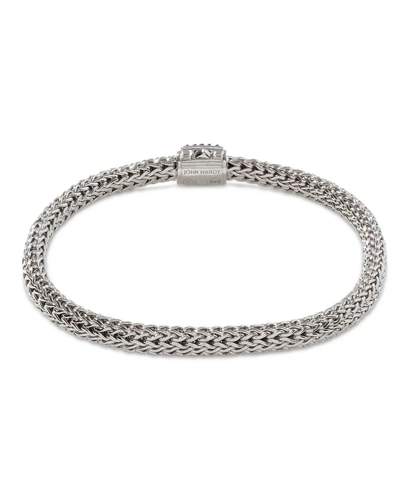 Classic Chain Sterling Silver Lava Bracelet with Blue Sapphire