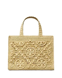 T Monogram Raffia Square Tote