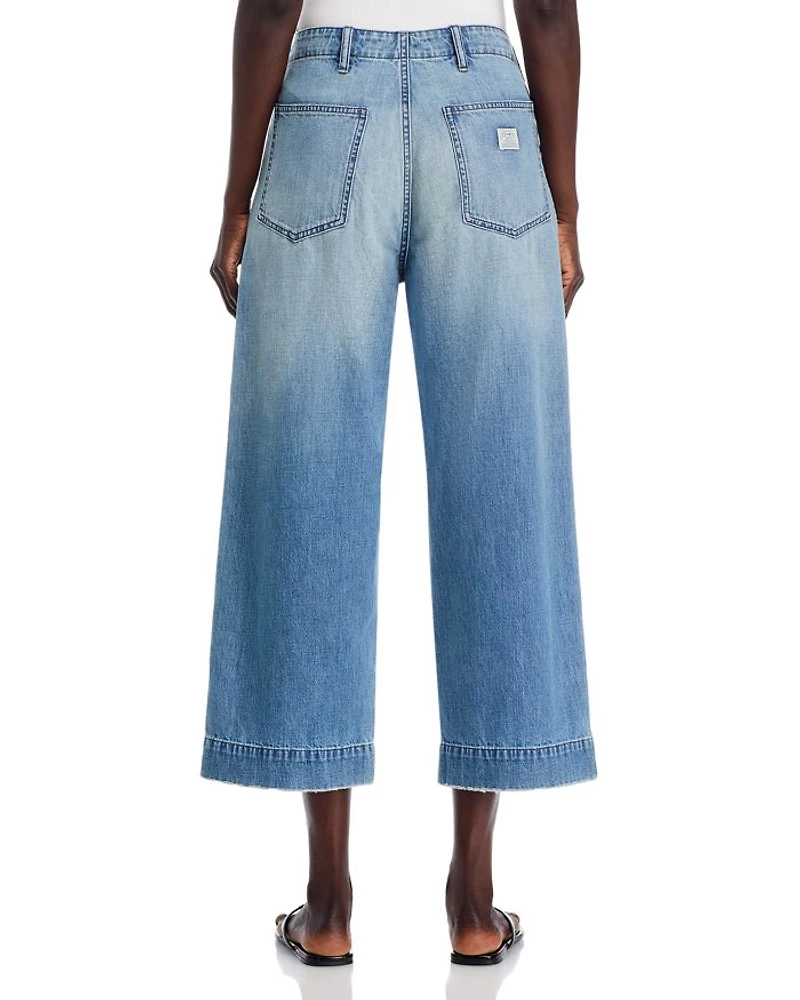 Georgia High Rise Cropped Wide Leg Jeans Galton Indigo