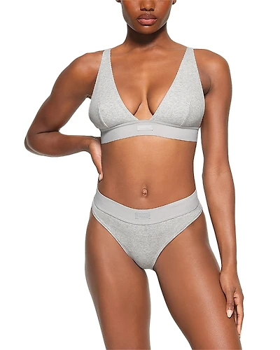 Skims Cotton Rib Plunge Bralette