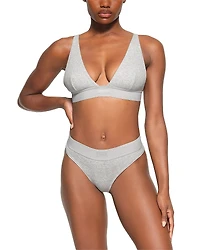 Skims Cotton Rib Plunge Bralette