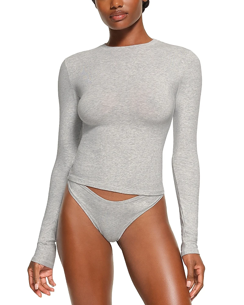 Skims Cotton Jersey Long Sleeve Tee