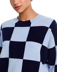 Check Pattern Brushed Cashmere Sweater - Exclusive