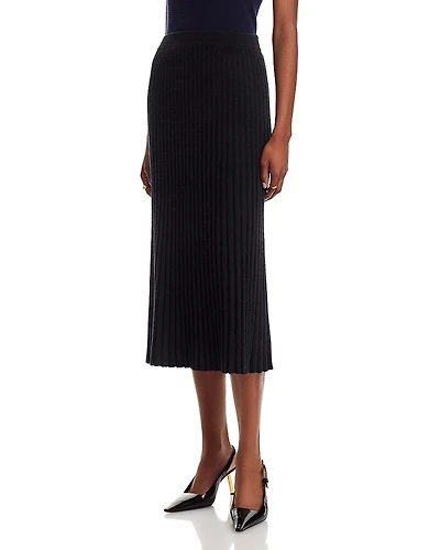 C by Bloomingdale's Cashmere Ribbed Midi Skirt - Exclusive