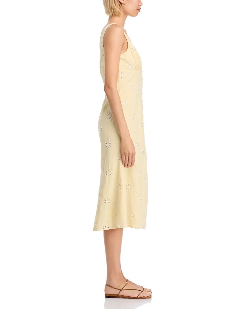V Neck Eyelet Dress - Exclusive