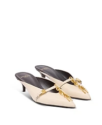 Balmain Women's Sync Leather Mules with Pointed Toe