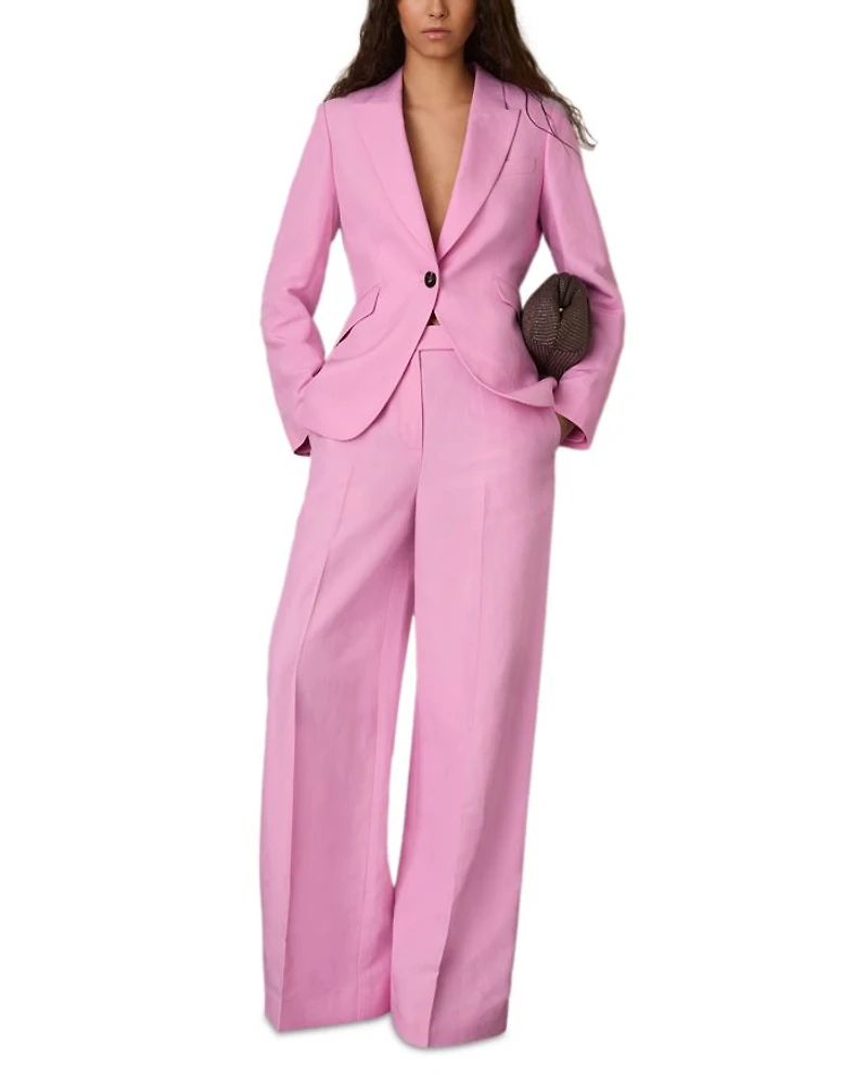 Raine Single Button Linen Suit Jacket