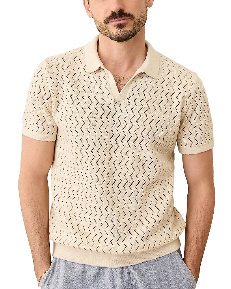 Marine Layer Cyrus Chevron Regular Fit Short Sleeve Sweater