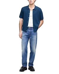 Tuck Stitch Regular Fit Polo Sweater