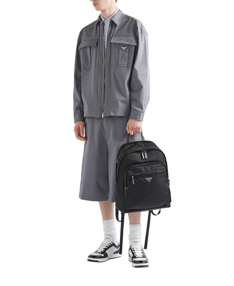 Re-Nylon and Saffiano Leather Backpack