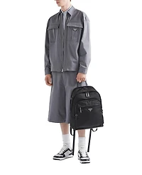 Re-Nylon and Saffiano Leather Backpack