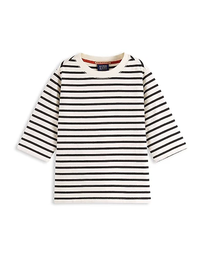 Scotch & Soda Girls' Breton Striped Tie Back Tee - Little Kid, Big Kid
