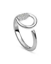 18K White Gold Horsebit Diamond Pavé Ring