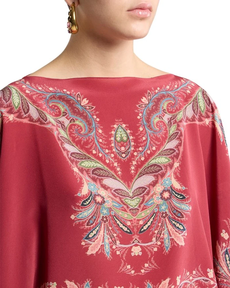 Asymmetrical Silk Poncho