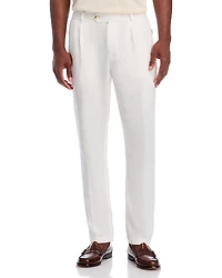 Onia Linen Tapered Pleated Pants