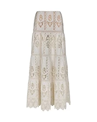 Highlighted Fields Scalloped Lace Maxi Skirt
