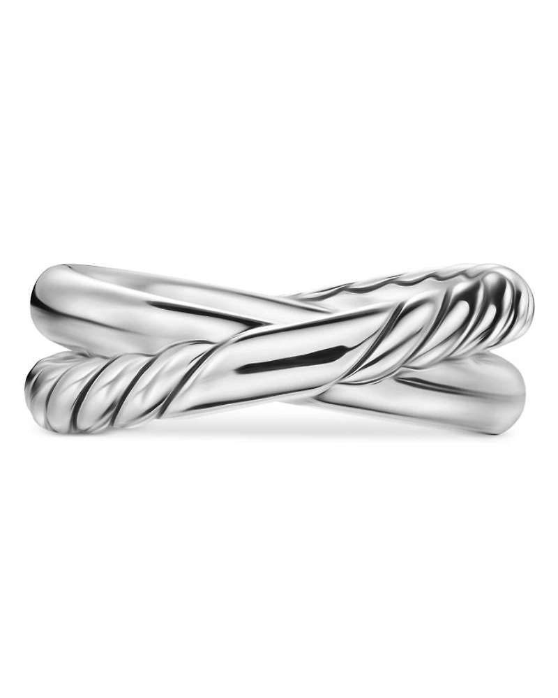 Crossover Two Row Ring Sterling Silver, 7.4mm
