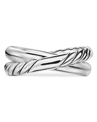 Crossover Two Row Ring Sterling Silver, 7.4mm