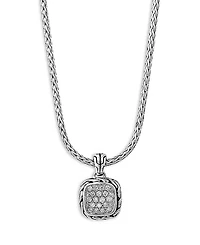John Hardy Sterling Silver Diamond Pave Carved Chain Necklace, 16-18