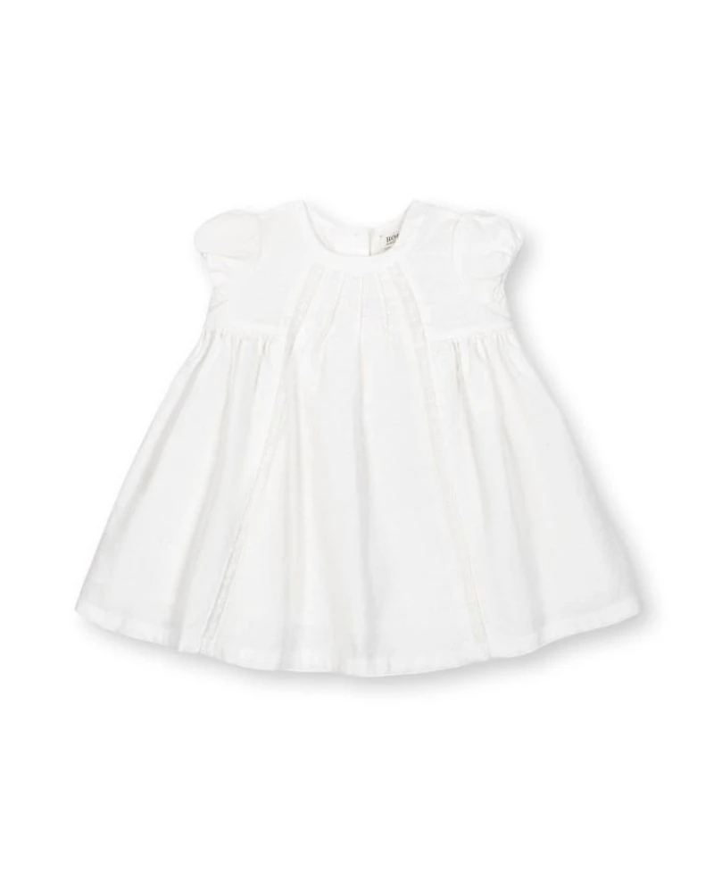 Girls' Short Sleeve Special Occasion Linen Pintuck Dress - Baby
