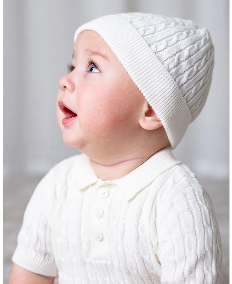 Unisex Organic Sweater Beanie and Bootie 2-Piece Set - Baby
