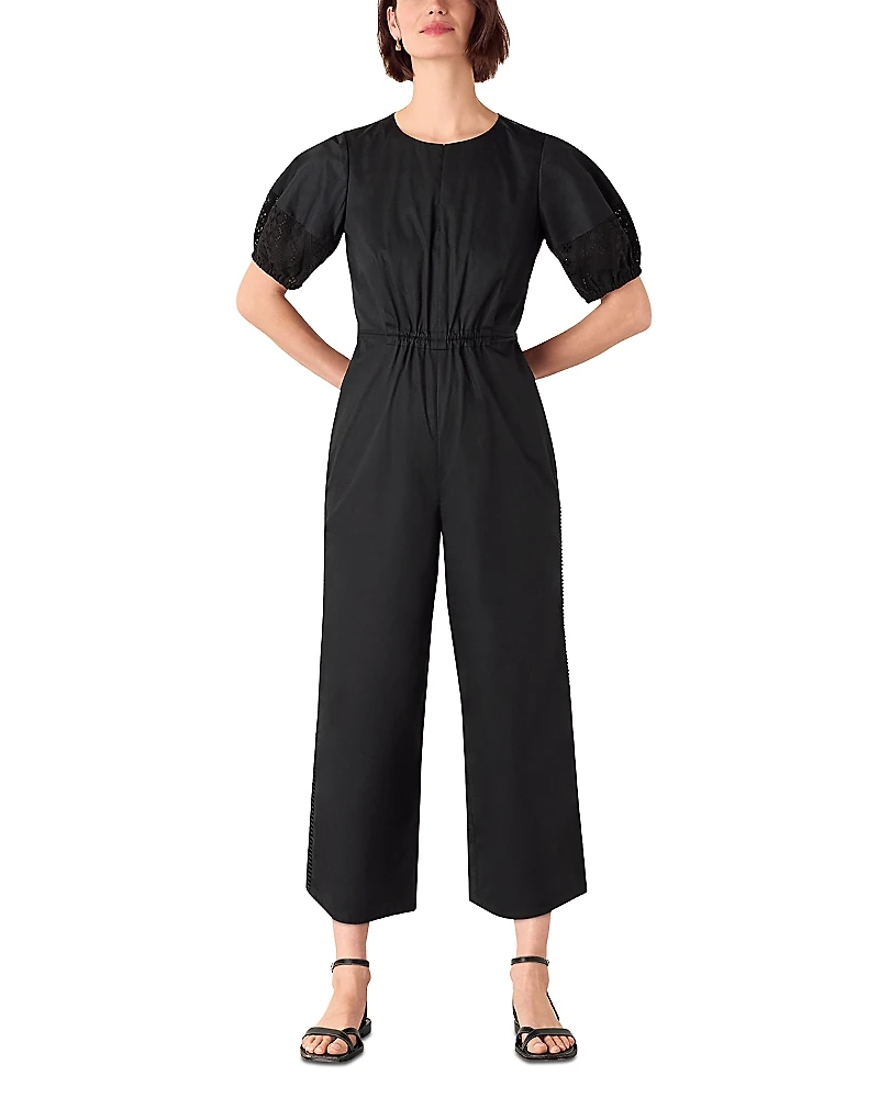 Whistles Broderie Poplin Jumpsuit