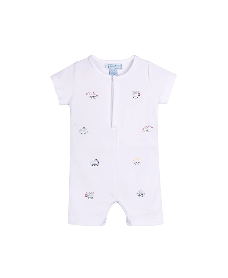 Feltman Brothers Boys' Vehicle Embroidered Cotton Shortall - Baby