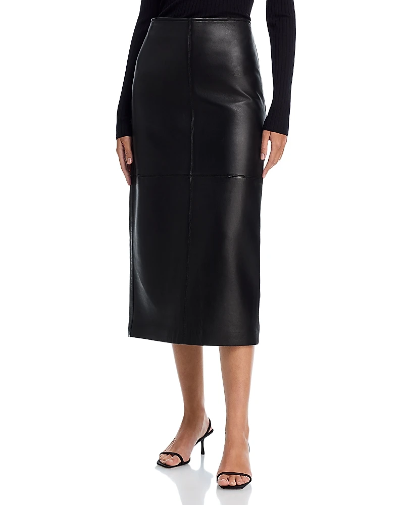 A. l.c. Marta Leather Midi Skirt