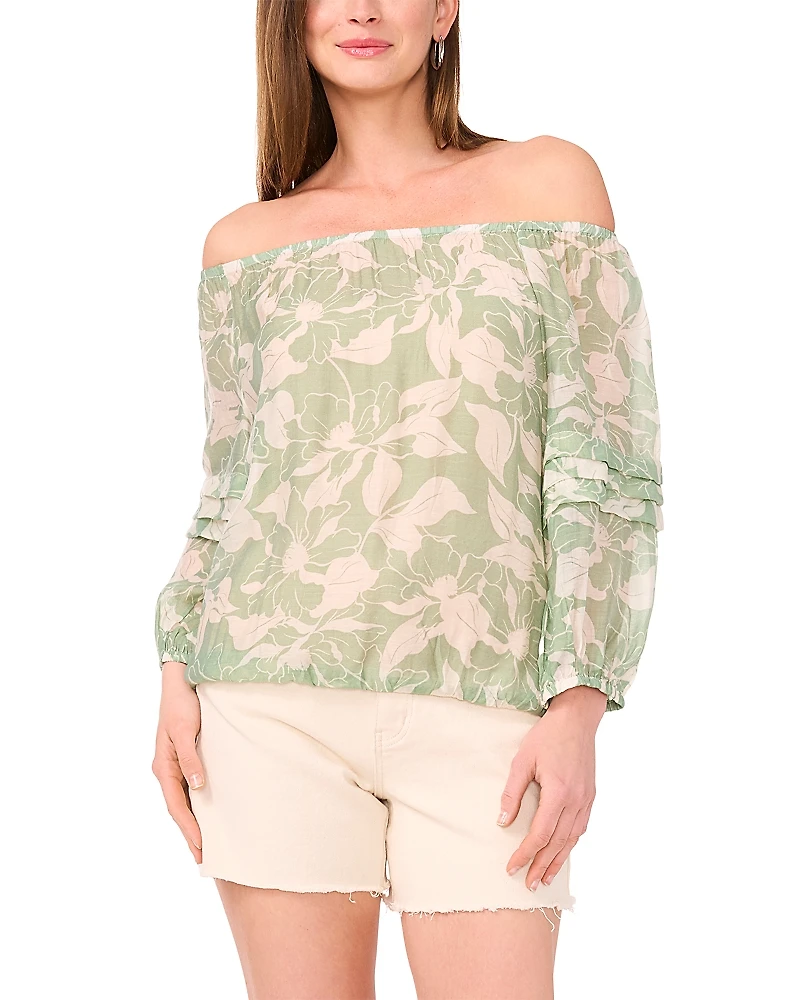 Vince Camuto Printed Peasant Blouse