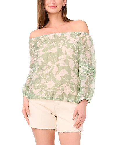 Vince Camuto Printed Peasant Blouse