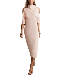 Reiss Petra Cold Shoulder Midi Dress