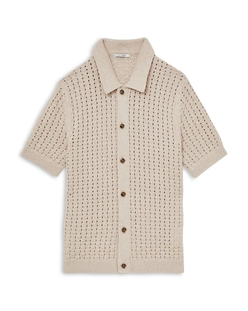 Crochet Short Sleeve Regular Fit Shirt