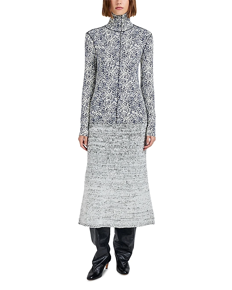 Proenza Schouler White Label Audrey Cheetah Roll Neck Top