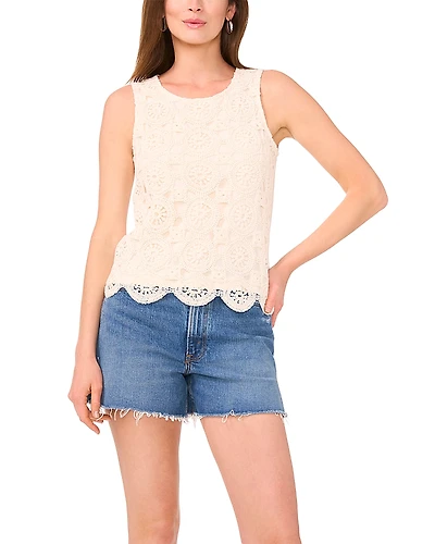 Vince Camuto Crochet Front Tank Top